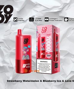 ZOOY Trlple 70000 70k Puffs 3 in 1 Flavors Rechargeable LCD Display Disposable Vape in Strawberry Watermelon & Blueberry Ice & Love 666 flavor