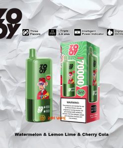 ZOOY Trlple 70000 70k Puffs 3 in 1 Flavors Rechargeable LCD Display Disposable Vape in Watermelon & Lemon Lime & Cherry Cola flavor