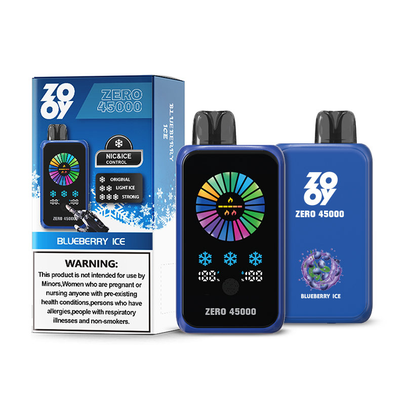 ZOOY ZERO 45000 45K Puffs Adjustable Nicotine LED Display Disposable Vape in Bluberry Ice flavor