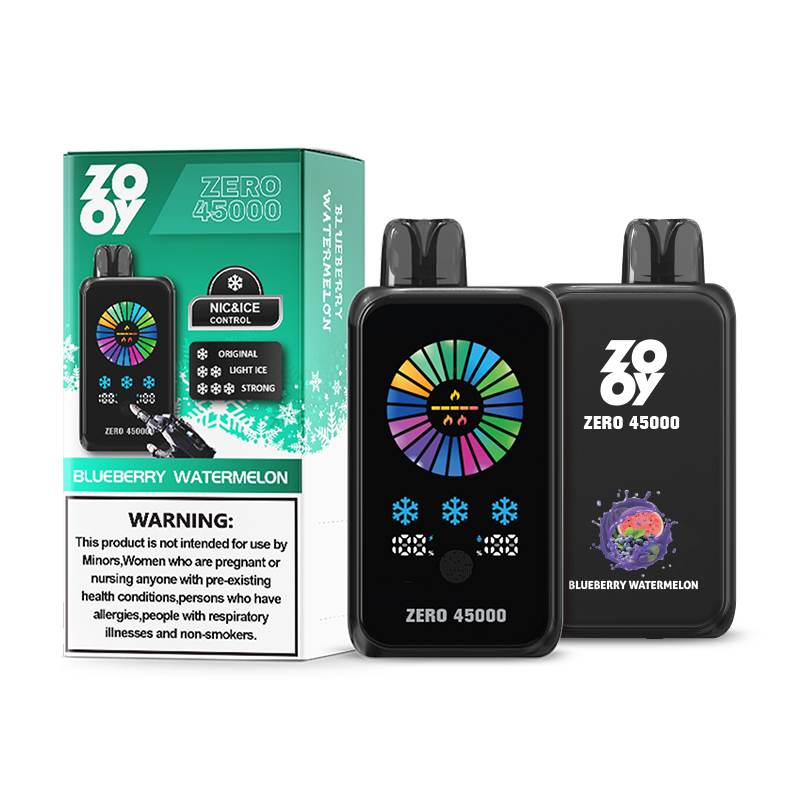 ZOOY ZERO 45000 45K Puffs Adjustable Nicotine LED Display Disposable Vape in Blueberry Watermelon flavor