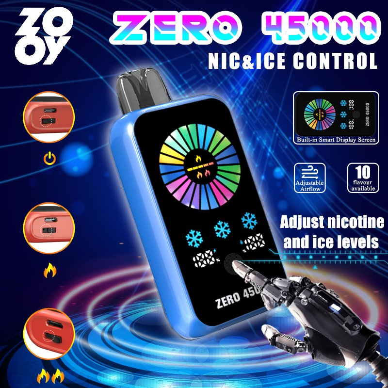 Immagine del prodotto ZOOY ZERO 45000 (45.000 boccate), vaporizzatore usa e getta con nicotina regolabile e display LED