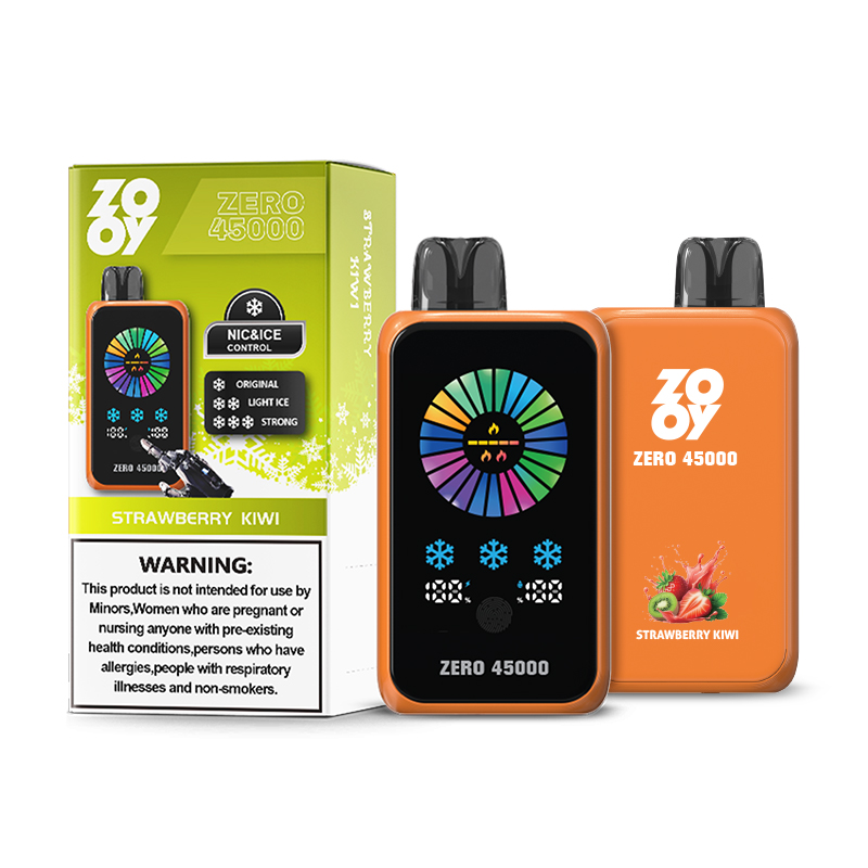 ZOOY ZERO 45000 45K Puffs Adjustable Nicotine LED Display Disposable Vape in Strawberry Kiwi flavor