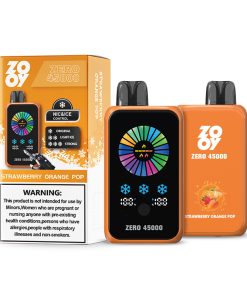 ZOOY ZERO 45000 45K Puffs Adjustable Nicotine LED Display Disposable Vape in Strawberry Orange Pop flavor