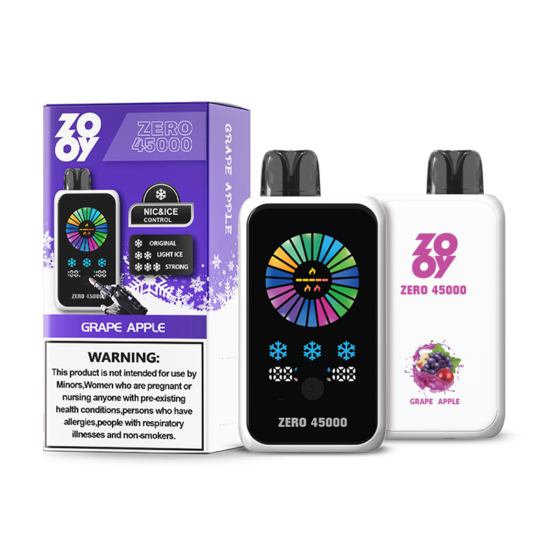 ZOOY ZERO 45000 45K Puffs Adjustable Nicotine LED Display Disposable Vape in zooy zero 45000 45k grape apple flavor