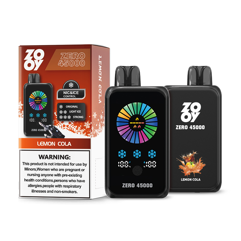 ZOOY ZERO 45000 45K Puffs Adjustable Nicotine LED Display Disposable Vape in zooy zero 45000 45k lemon cola flavor