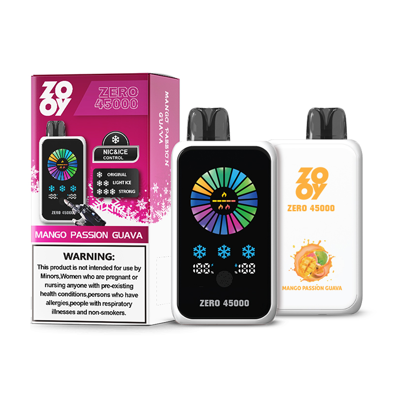 ZOOY ZERO 45000 45K Puffs Adjustable Nicotine LED Display Disposable Vape in zooy zero 45000 45k mango passion guava flavor