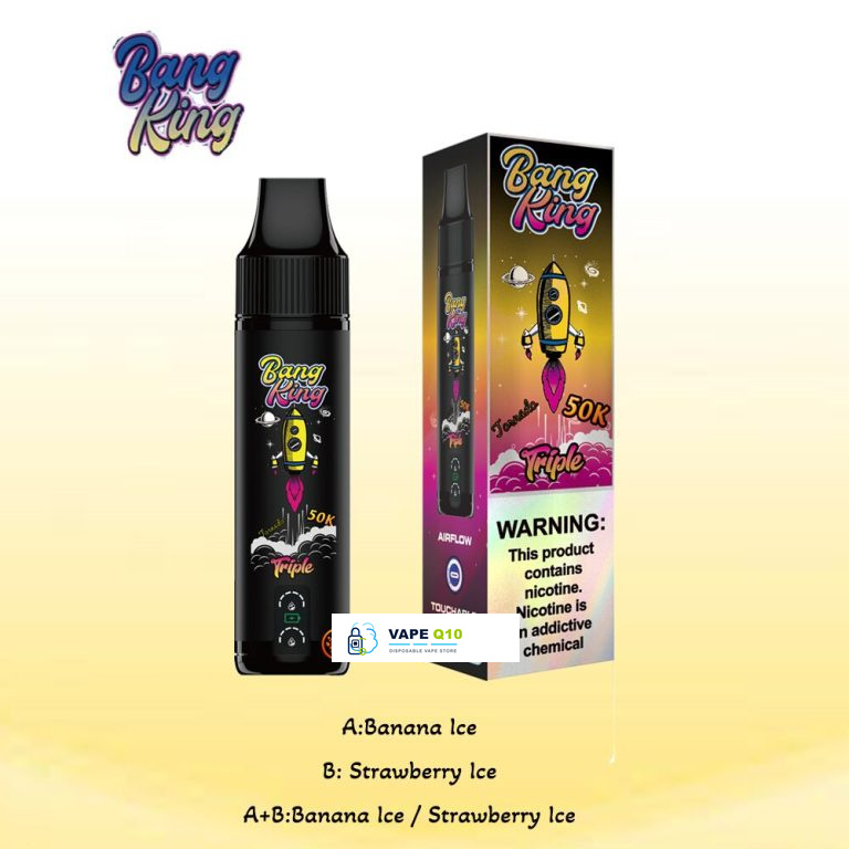 Bang King Triple 50000 50K Puffs 3 in 1 Flavors Original Rechargeable Disposable Vape clean product image