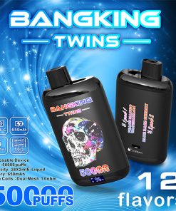 Bang King Twins 50000 50K Puffs 2% 3% 5% Nicotine Double Taste LED Display Disposable Vape clean product image