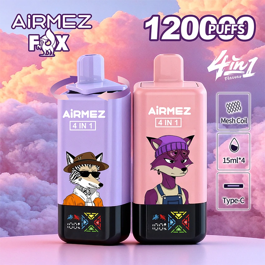 Airmez Fox 120K 4 in 1 rechargeable disposable vape official product image